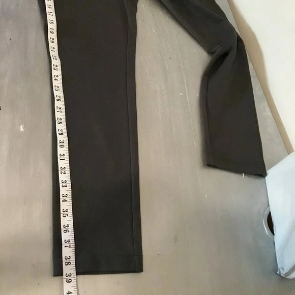 Eddie Bauer 48%  Cotton Ponte Knit Pants Gray pull on Flat Front Trouser Size 12 - Picture 11 of 11